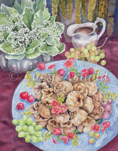 Feast Food watercolor by Lucy Arnold