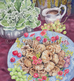 Feast Food watercolor by Lucy Arnold