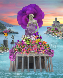 Flora's Holiday, a surreal landscape in digital art by Lucy Arnold