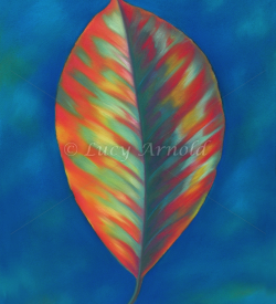 Colorful Leaves pastel painting by Lucy Arnold