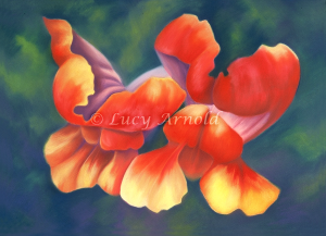 Two Snapdragons pastel by Lucy Arnold