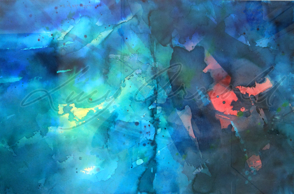 Out of the Blue cosmic abstract by Lucy Arnold