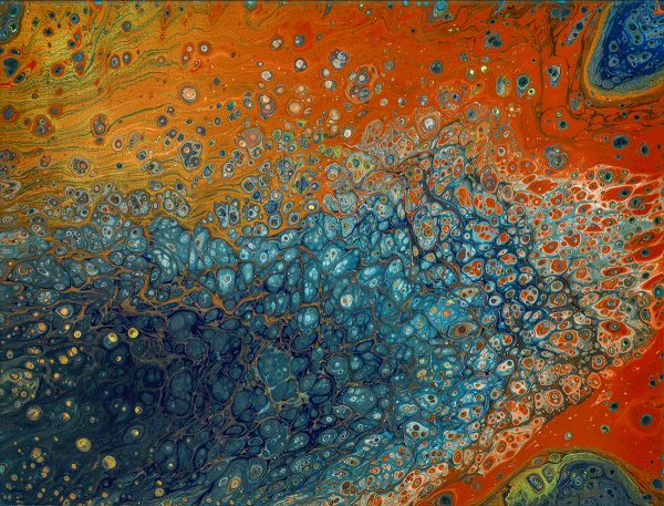 Poured acrylic by Lucy Arnold