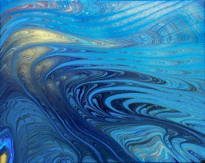 Poured acrylics by Lucy Arnold