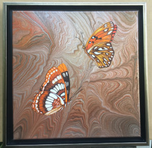 Red Sandstone & CA Butterflies, framed