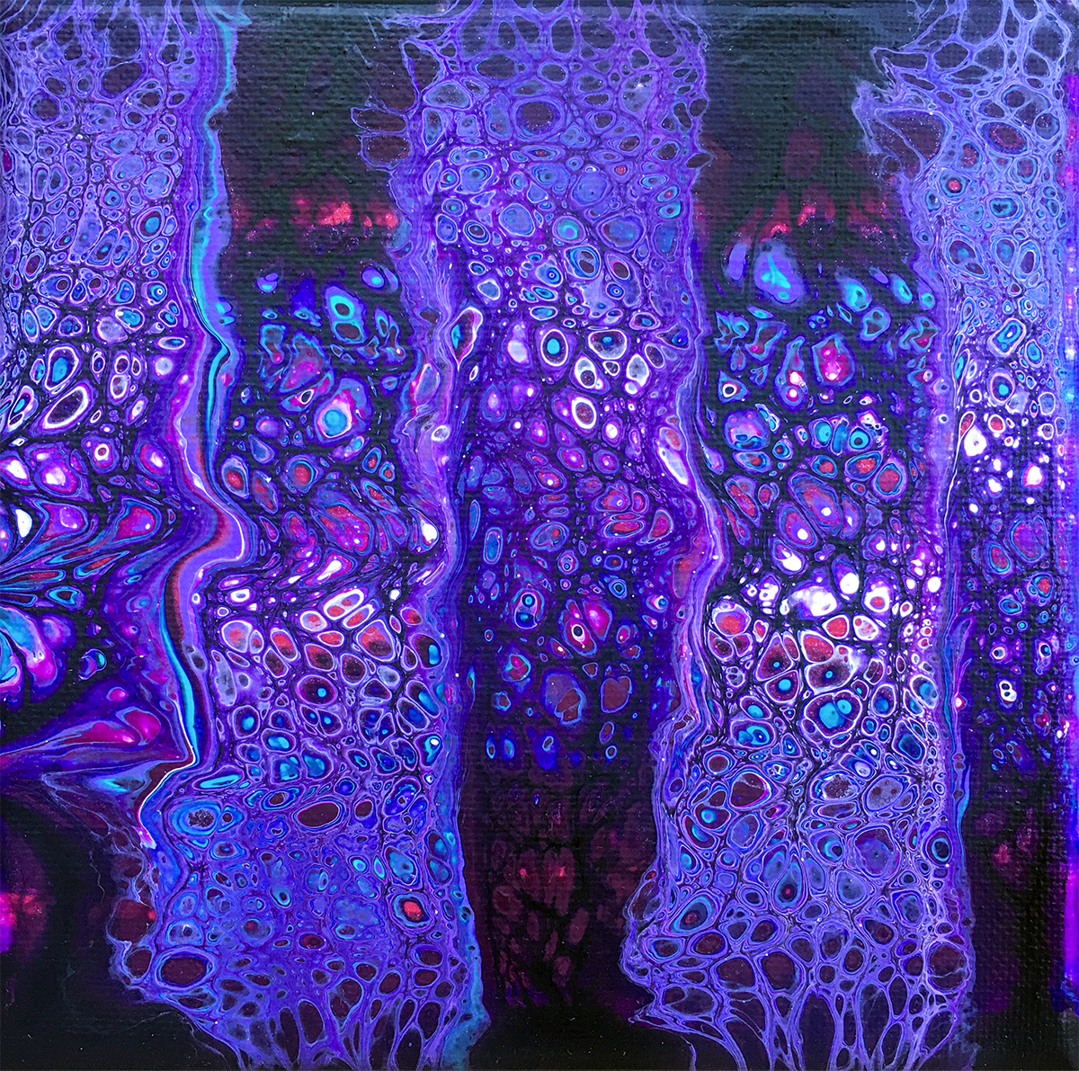 Poured acrylics by Lucy Arnold