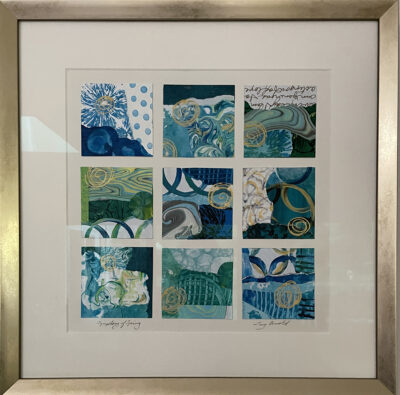 framed set of 9 collages by Lucy Arnold