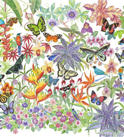 Tropical paradise watercolor by Lucy Arnold