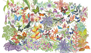 Tropical paradise watercolor by Lucy Arnold