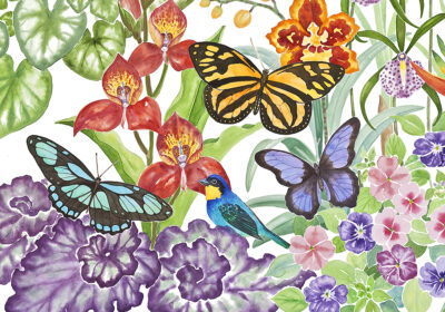 tropical paradise watercolor by Lucy Arnold